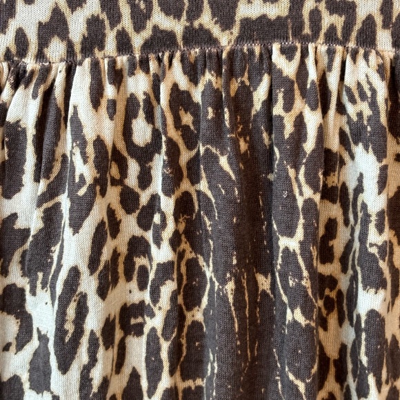 🎁 Elie Tahari Brown Leopard Print Babydoll Silk Cashmere Cardigan Sweater - Picture 6 of 6